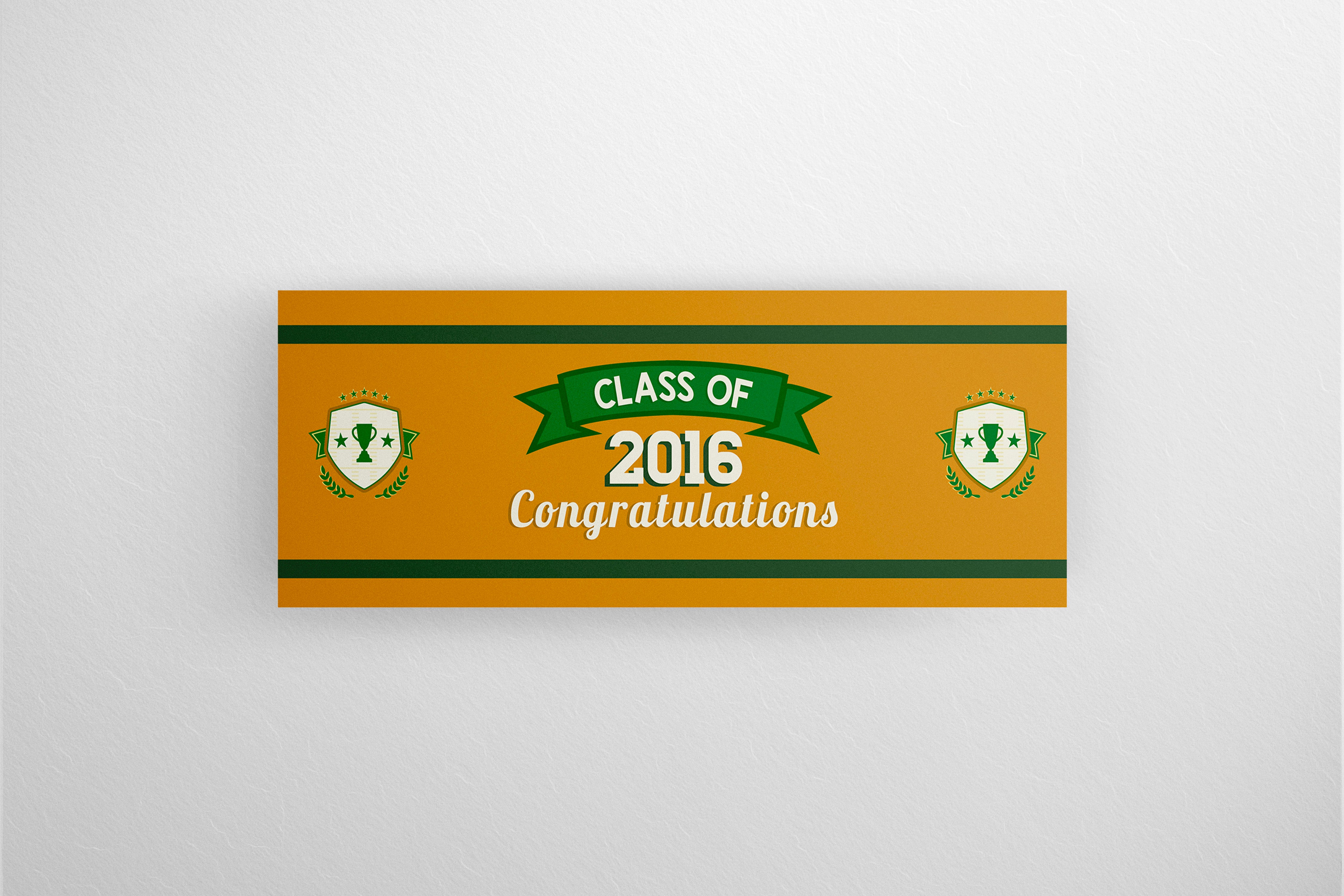 Congratulations Class Sign Sign School Congratulations Class 2016 Yellow 27.9x10cm – The Prop Stock