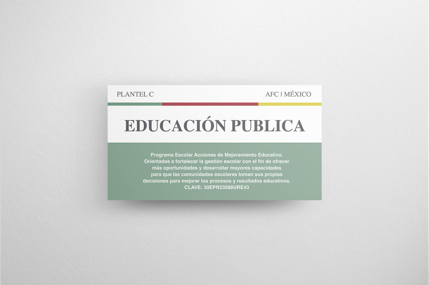 Signage School Escuela Primaria Educación Publica 185x100cm