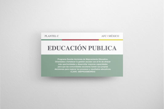 Signage School Escuela Primaria Educación Publica 185x100cm