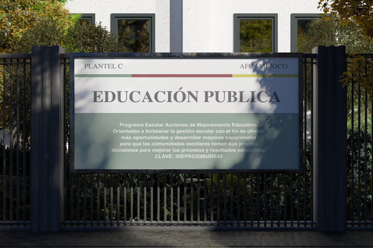 Signage School Escuela Primaria Educación Publica 185x100cm