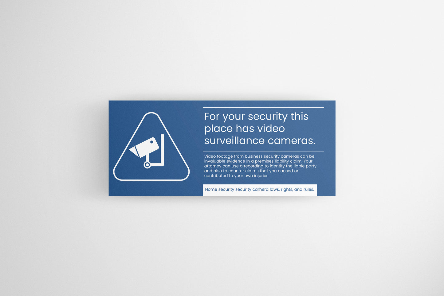 Sign Metro Surveillance Cameras 23.8x10cm