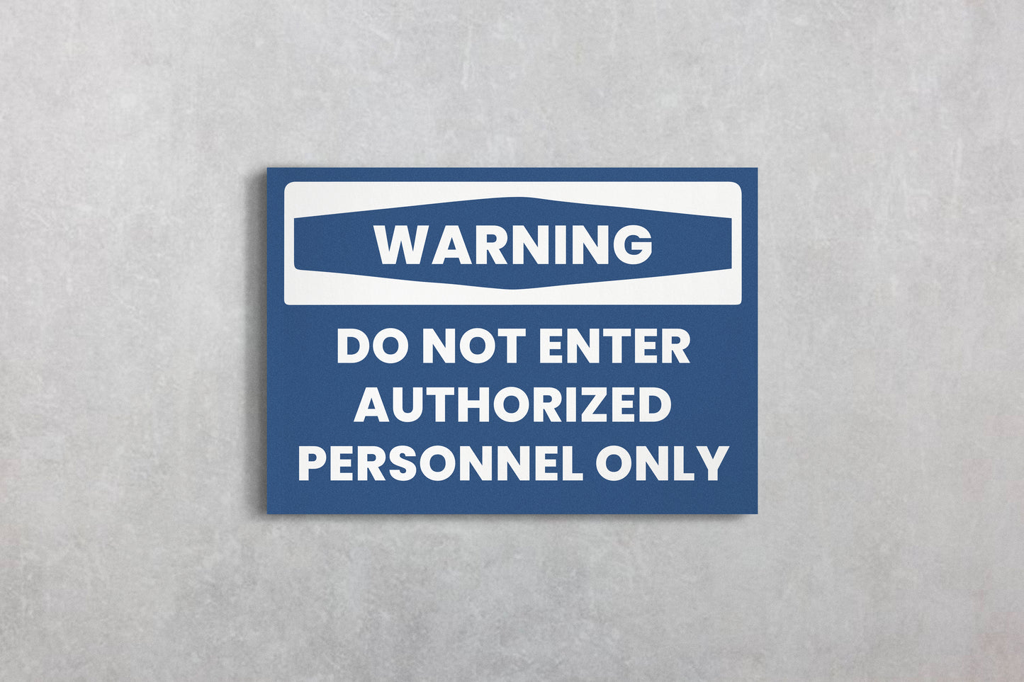 Urban Sign Warning Personnel Only Blue White 45x32cm