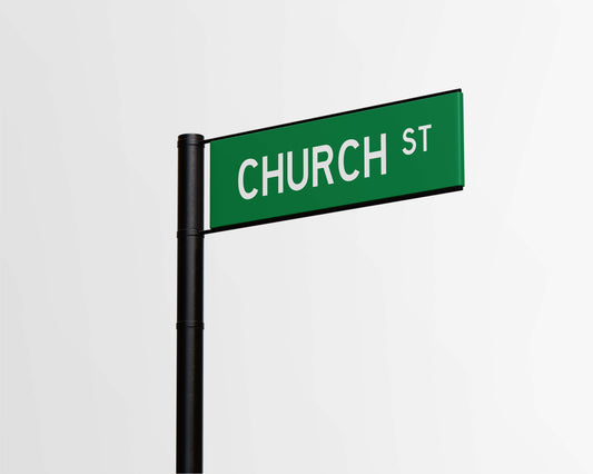 Sign Urban Church Street 82.5x22.5cm