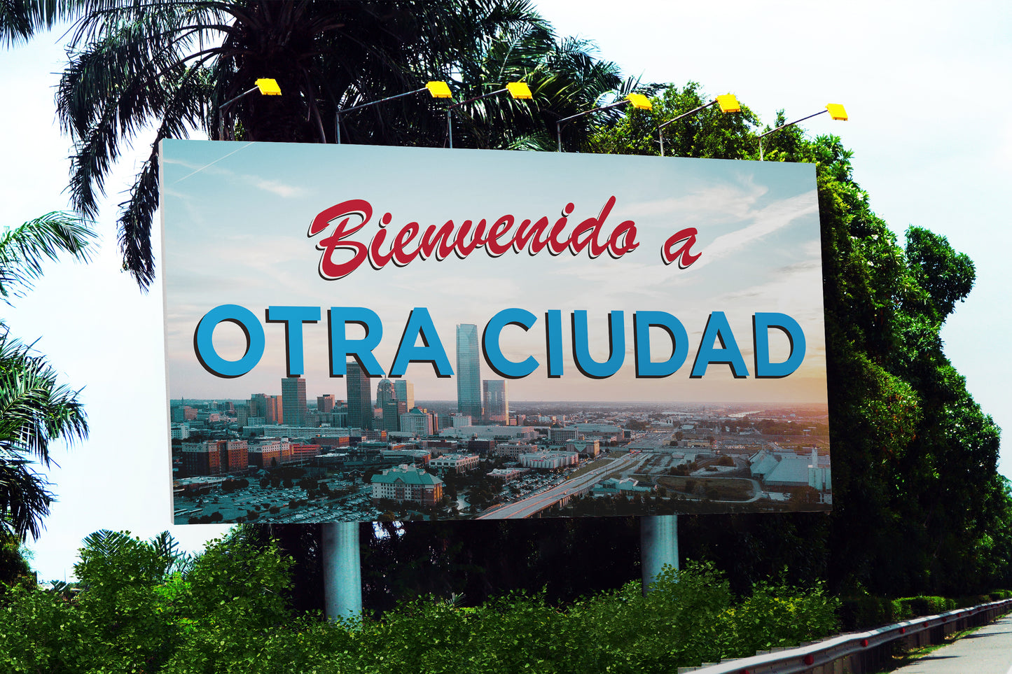 Signage Bienvenido Otra Ciudad 94.2x45cm