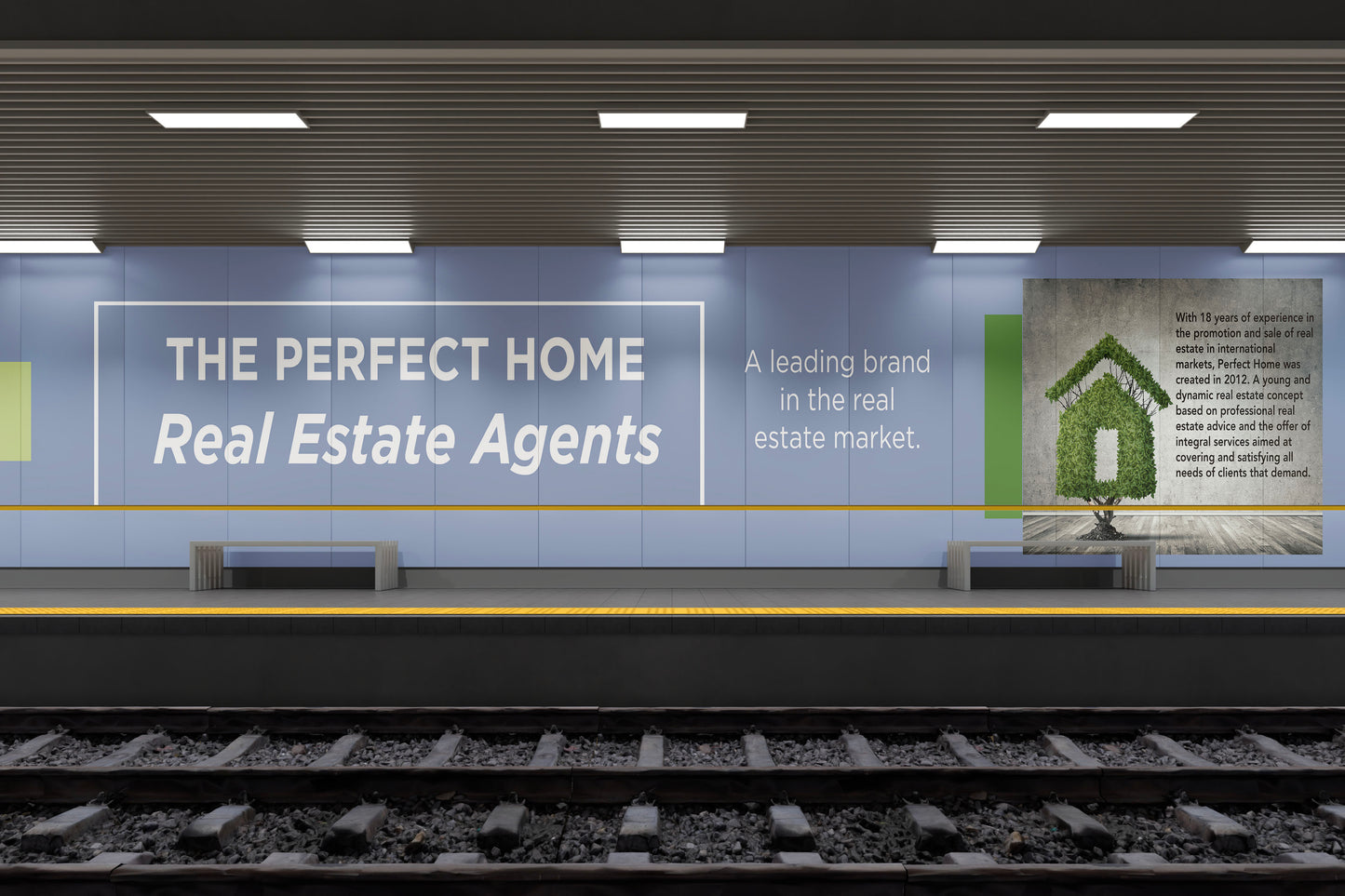 Sign Advertisement Estate Market 139x24cm