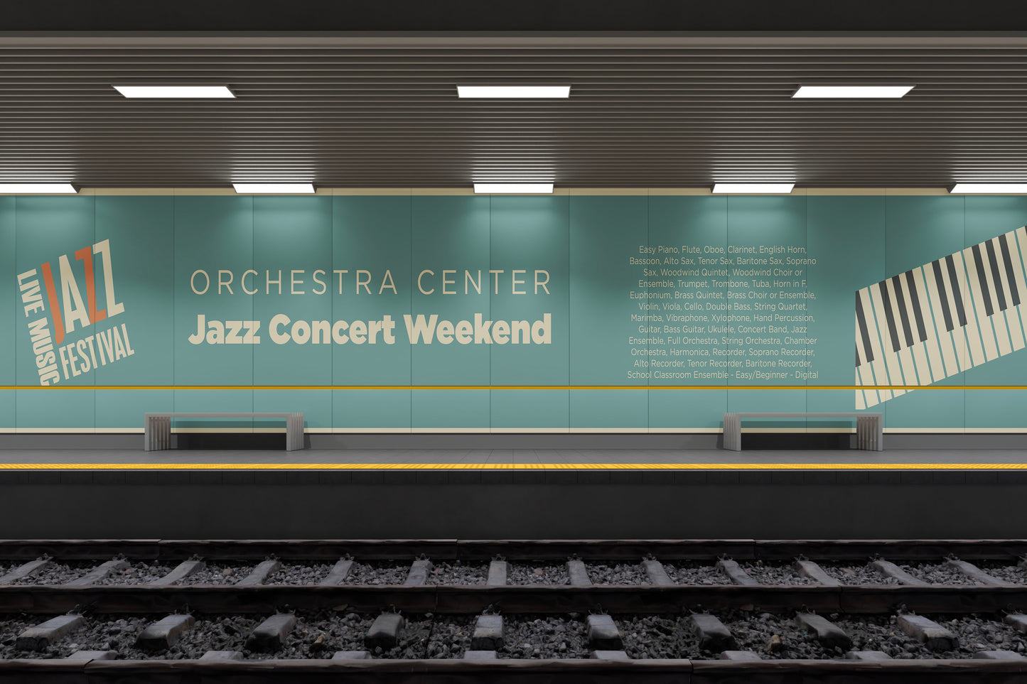 Sign Advertisement Jazz Festival 139x24cm