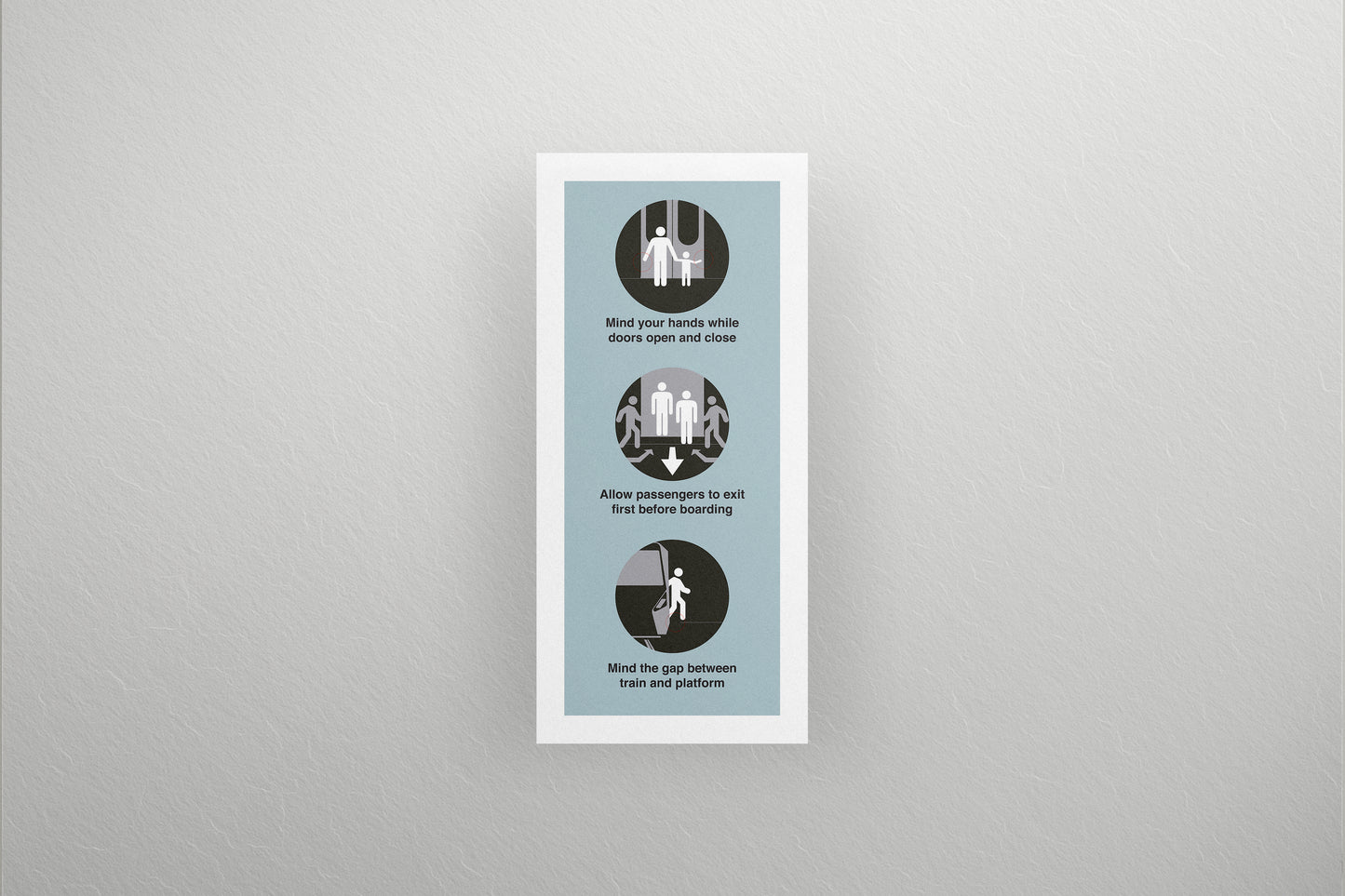Sign Metro Boarding Rules 77.5x169cm