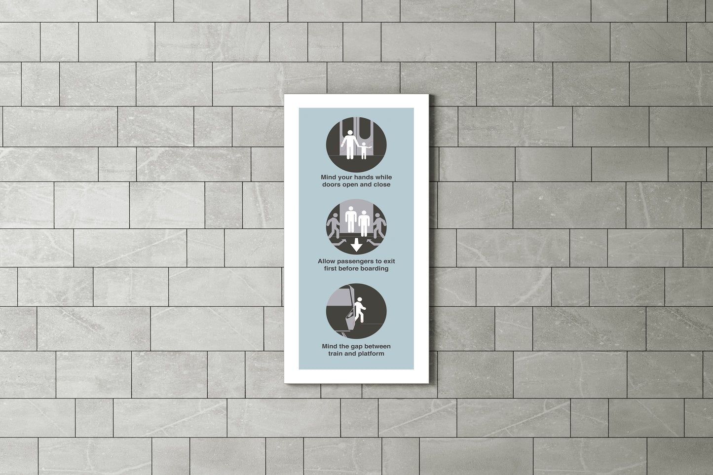 Sign Metro Boarding Rules 77.5x169cm