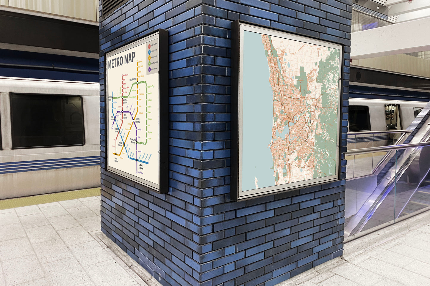 Sign Metro City Map 50x60cm