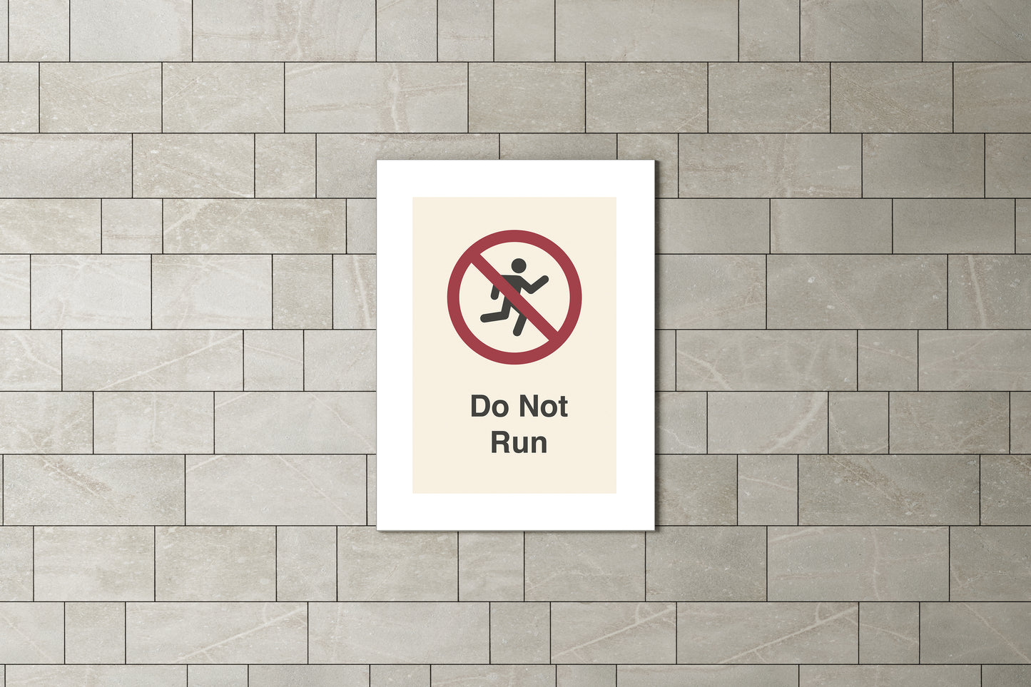 Sign Metro Do Not Run 60x80cm