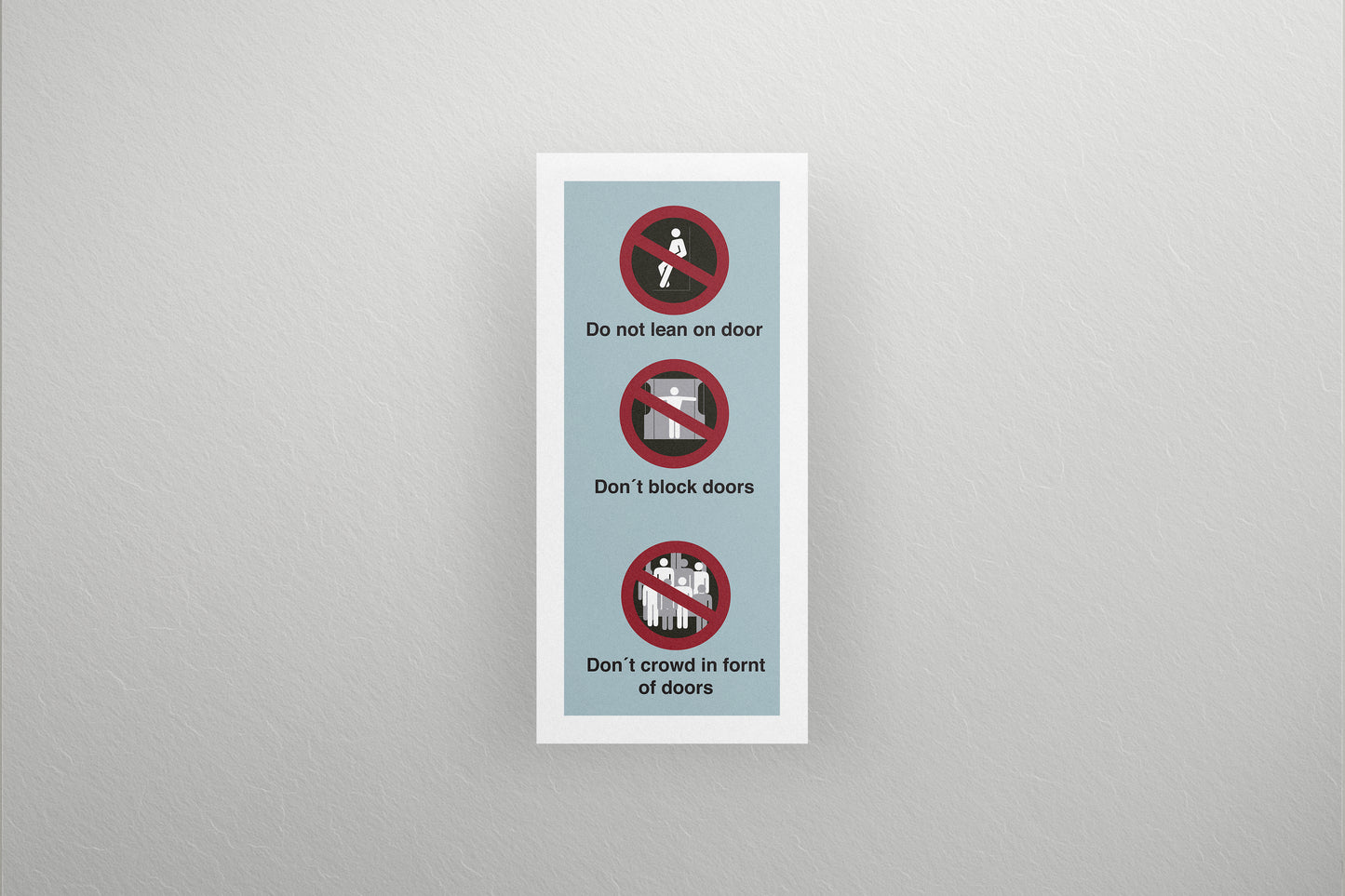 Sign Metro Door Rules 77.5x169cm