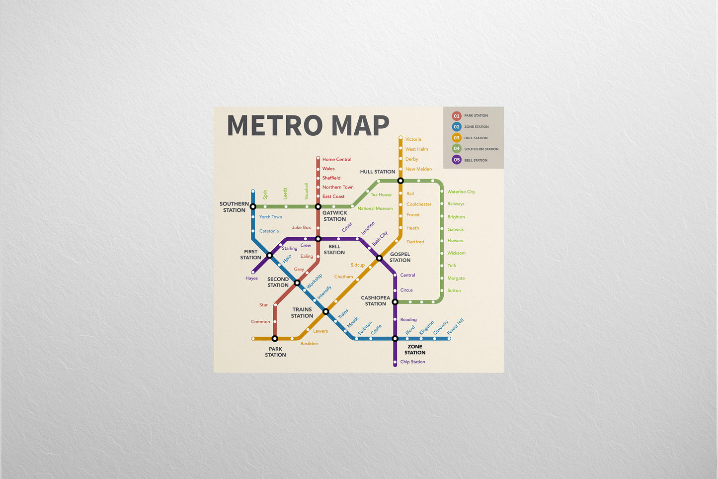 Sign Metro Map 120x110cm