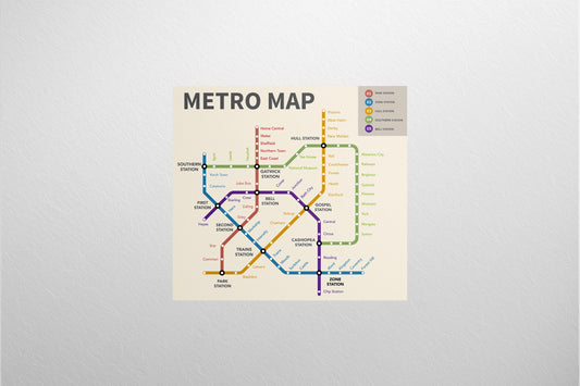 Sign Metro Map 120x110cm