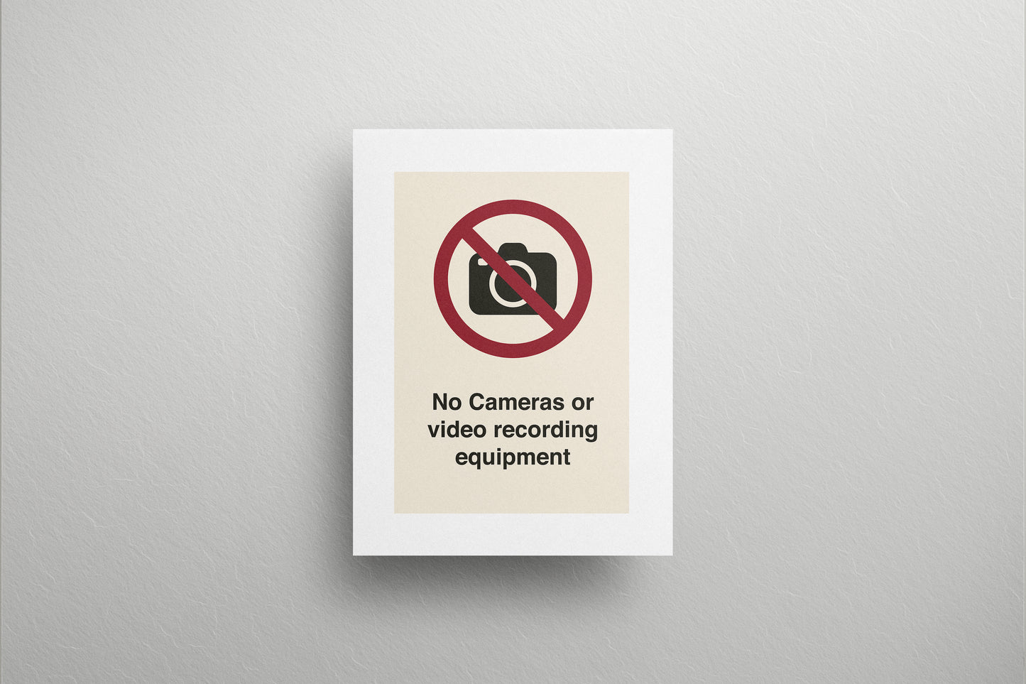 Sign Metro No Cameras 60x80cm