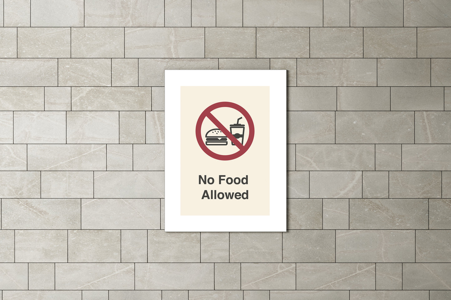 Sign Metro No Food 60x80cm