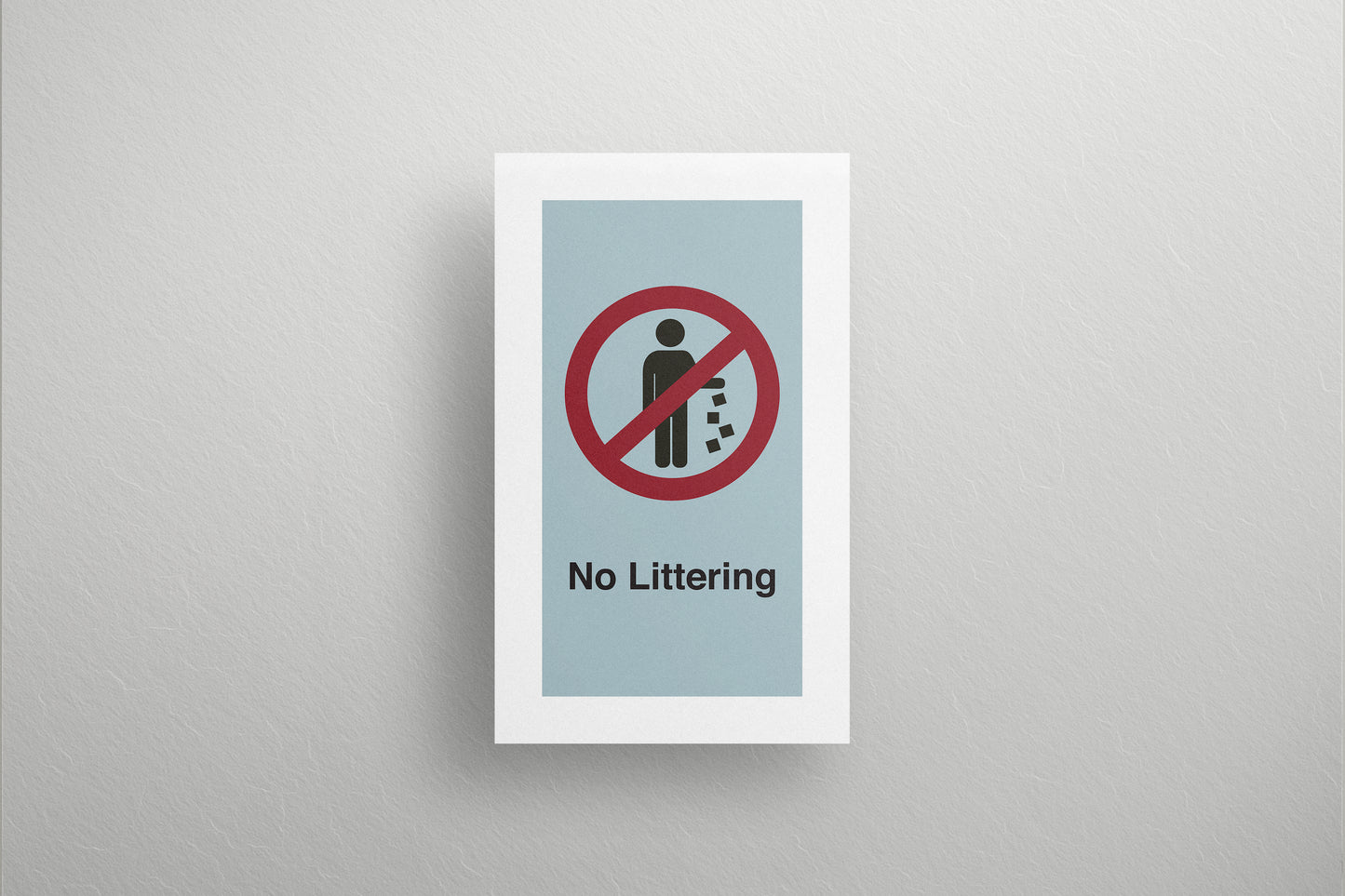 Sign Metro No Littering 60x100cm