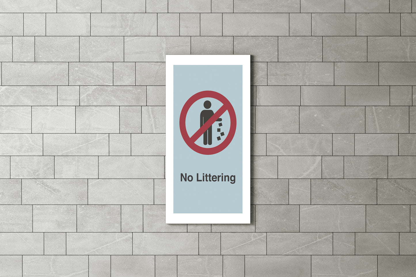 Sign Metro No Littering 60x100cm