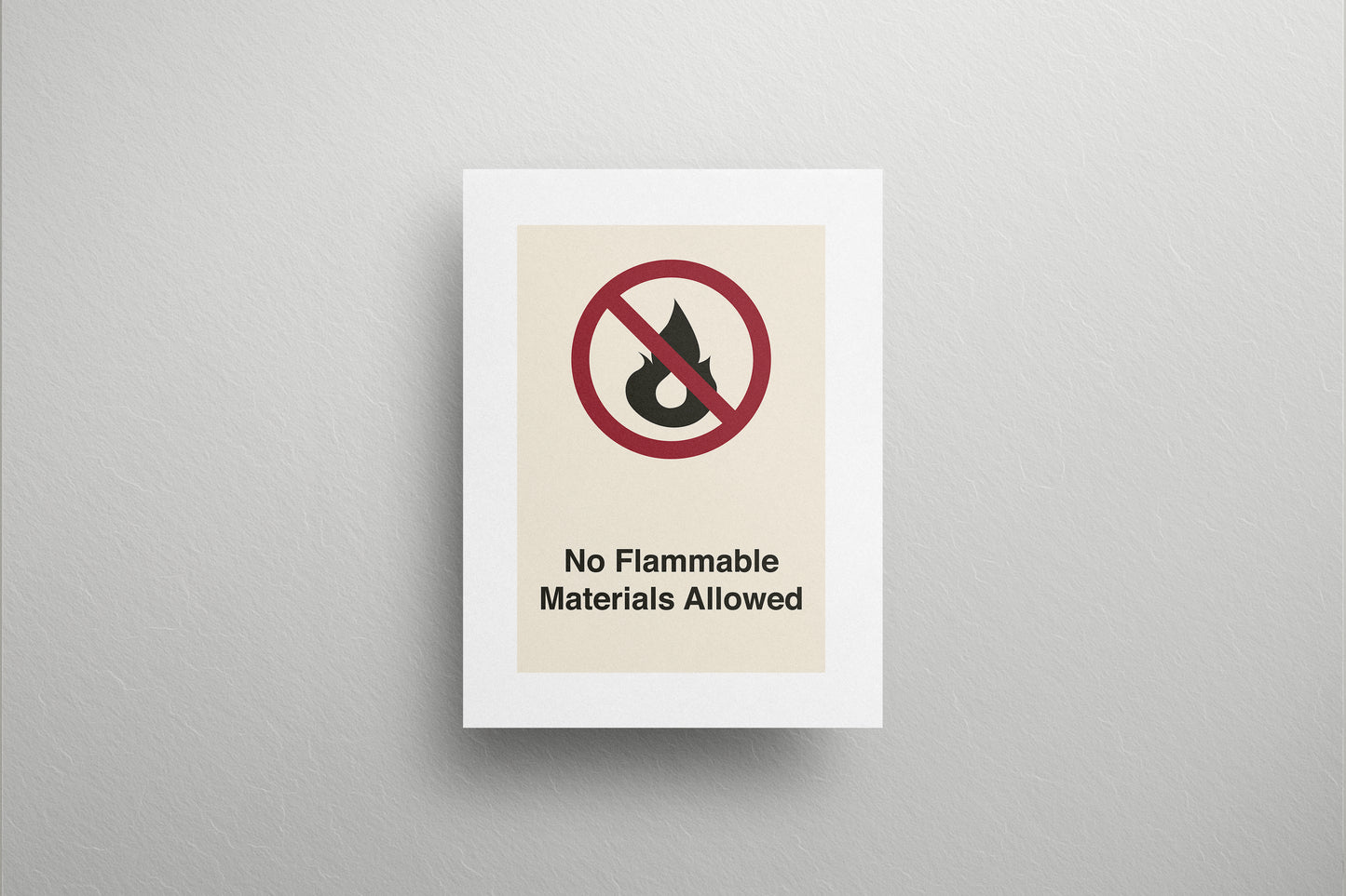 Sign Metro Not Flammable Materials Allowed 60x80cm
