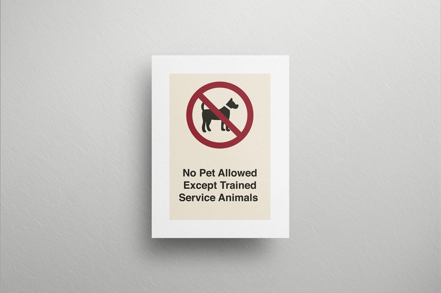 Sign Metro Not Pet Allowed 60x80cm