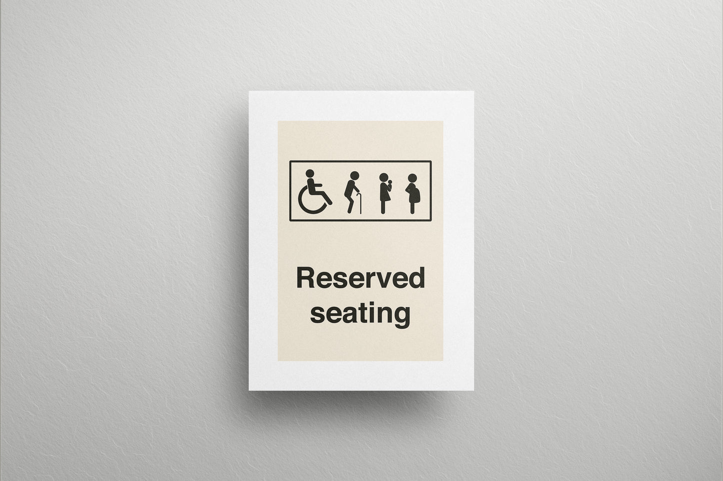 Sign Metro Reserved Seating 60x80cm