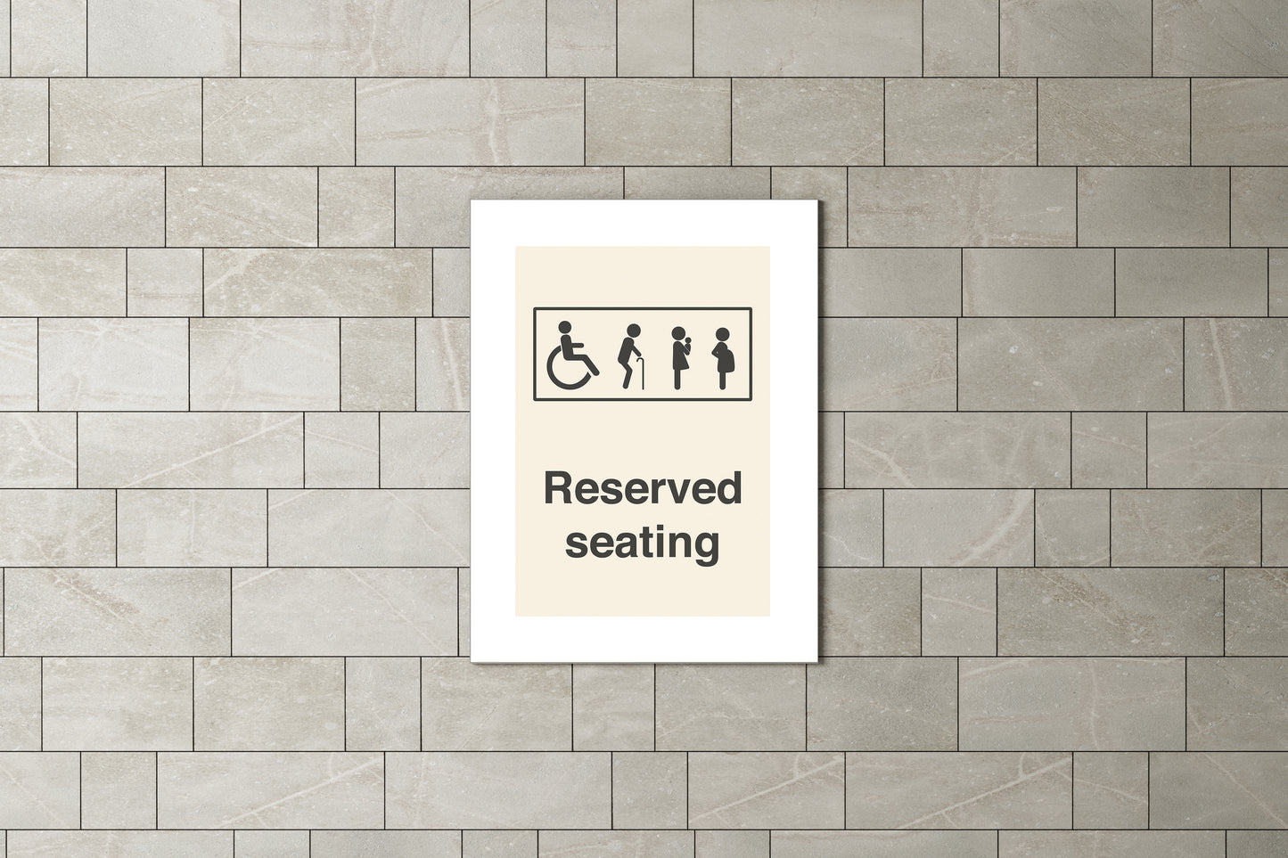 Sign Metro Reserved Seating 60x80cm
