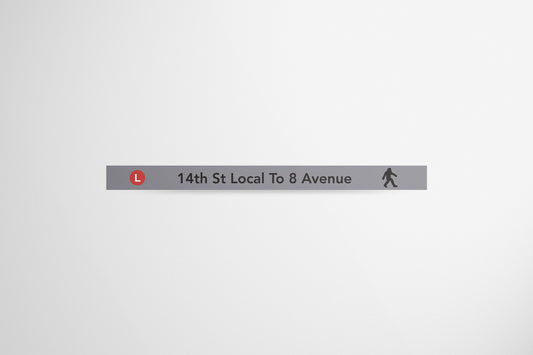 Signage Metro 8 Avenue Grey 244x18.5cm