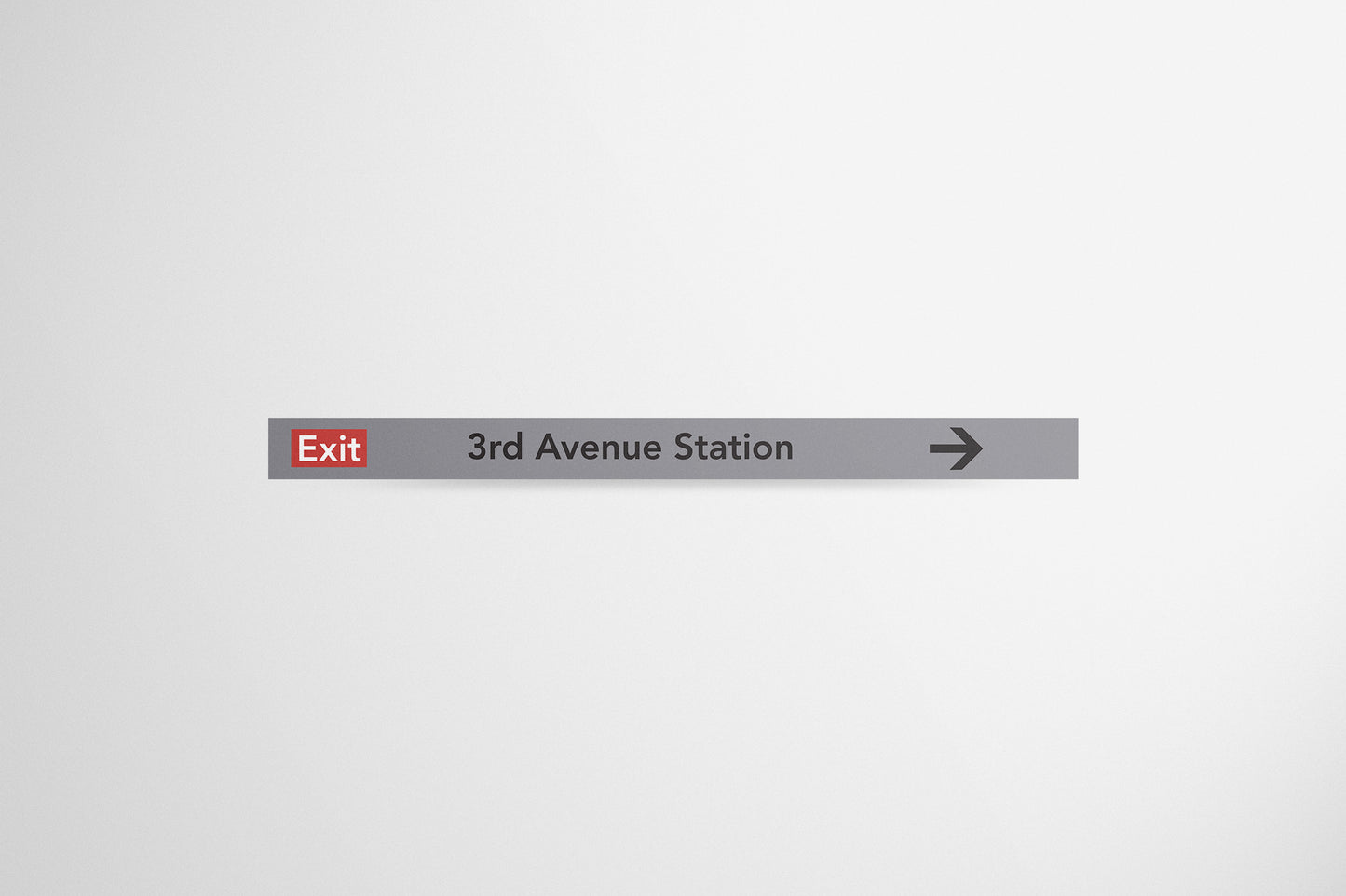 Signage Metro 3rd Avenue Station Grey 244x18.5cm