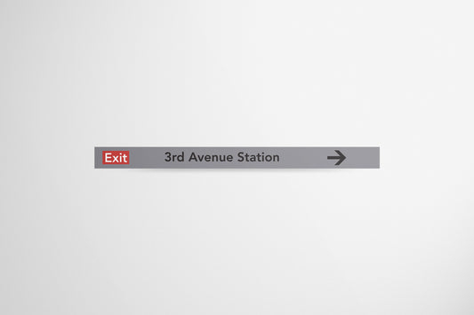 Signage Metro 3rd Avenue Station Grey 244x18.5cm