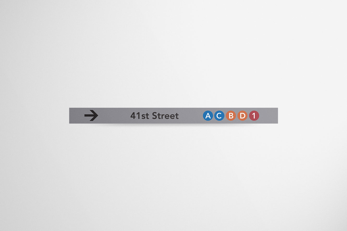 Signage Metro 41 Street Grey 244x18.5cm