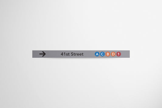 Signage Metro 41 Street Grey 244x18.5cm