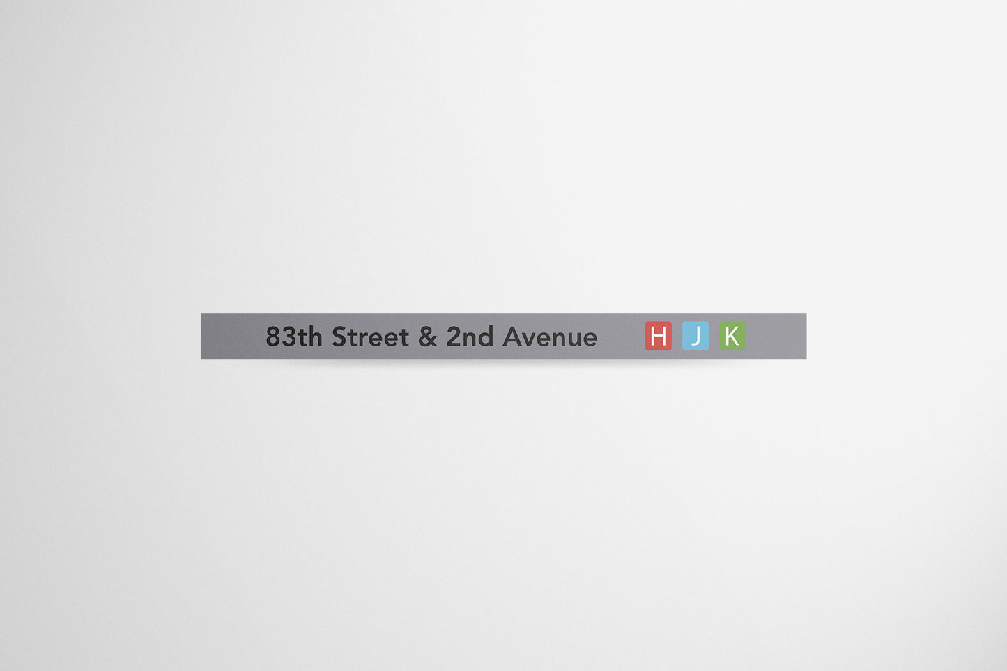 Signage Metro 83th Street & 2nd Avenue Grey 244x18.5cm