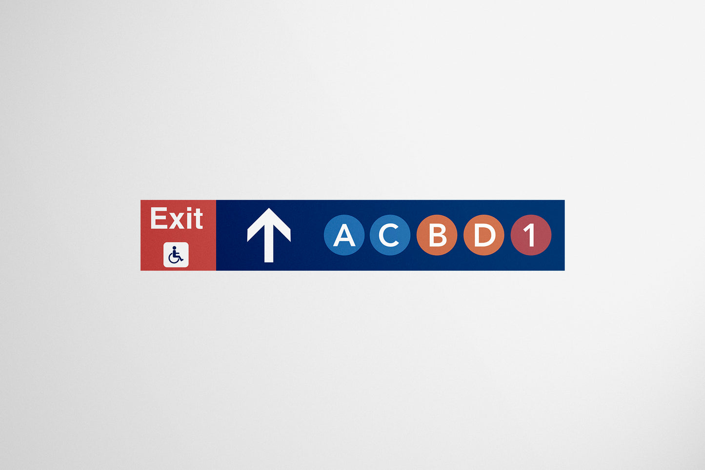 Signage Metro Direction Blue 120x20cm