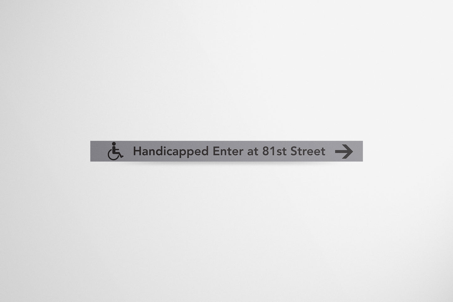 Signage Metro Handicapped Grey 244x18.5cm
