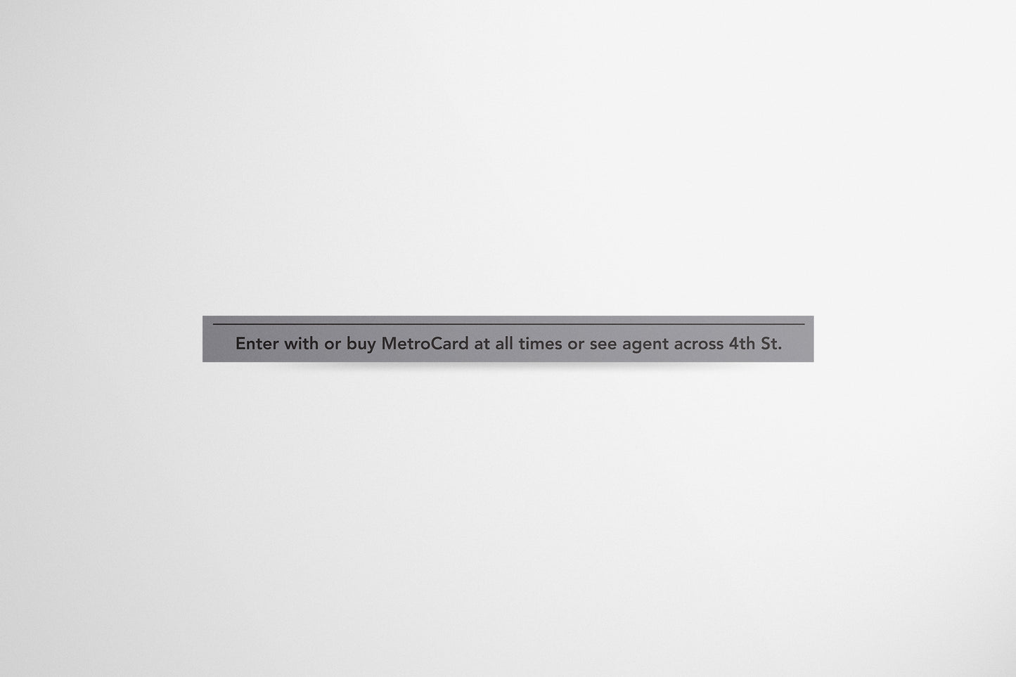 Signage Metro Card Grey 244x18.5cm