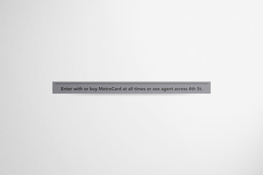 Signage Metro Card Grey 244x18.5cm