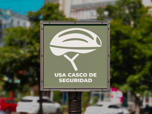 Urban Sign Bike Lane Helmet Green 30x30cm