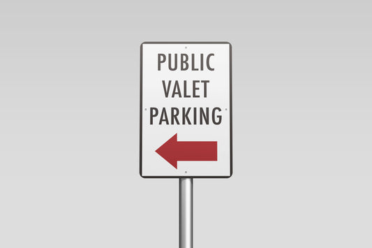 Urban Sign Public Valet Parking 21.5x35.5cm