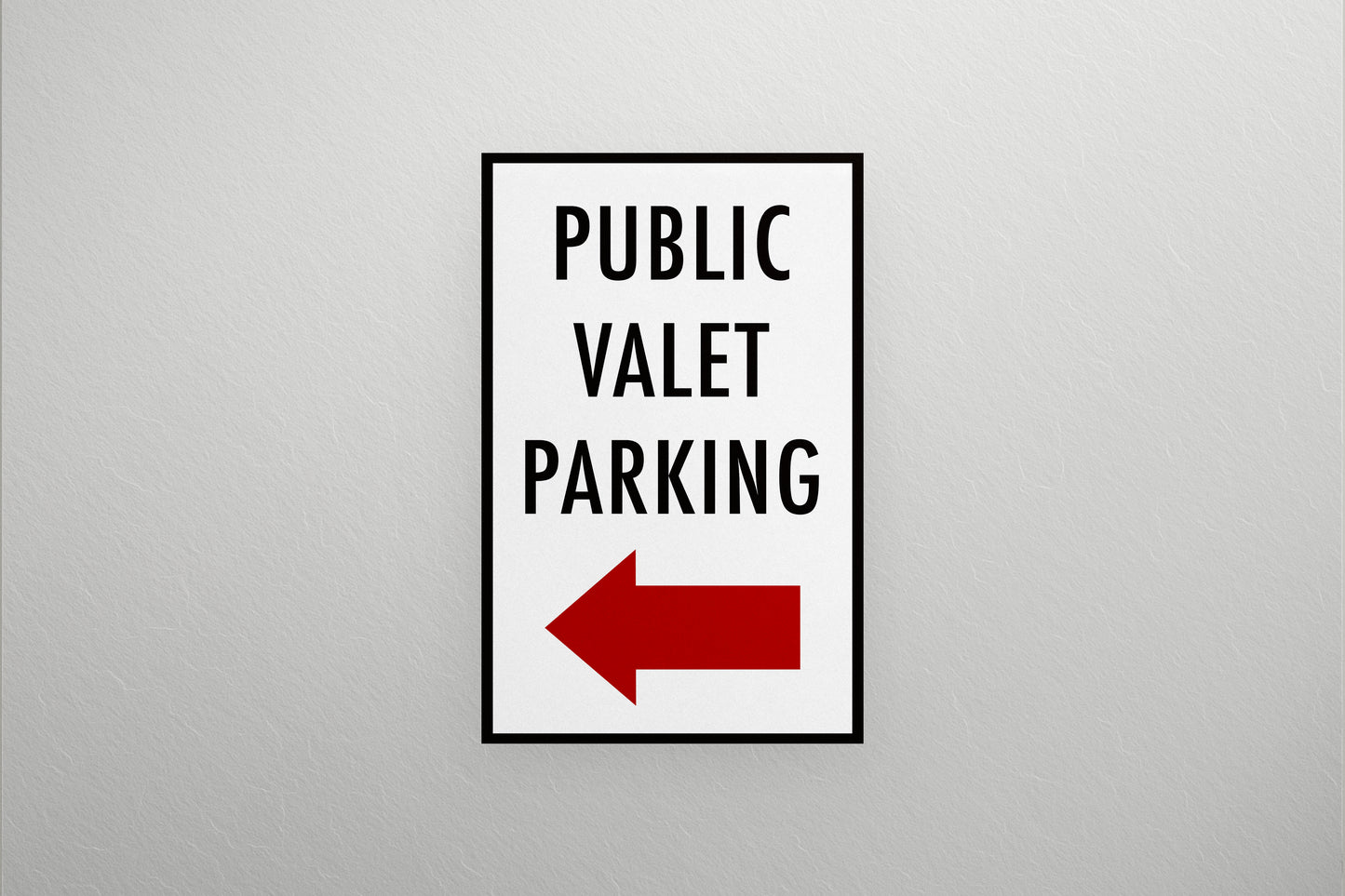 Urban Sign Public Valet Parking 21.5x35.5cm