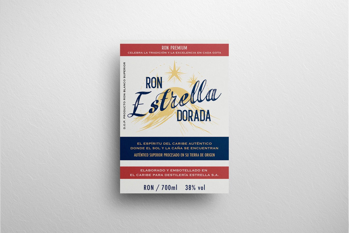 Packaging Beverage Rum Estrella Dorada 24x35cm