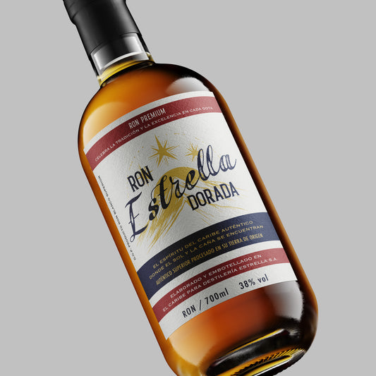 Packaging Beverage Rum Estrella Dorada 24x35cm