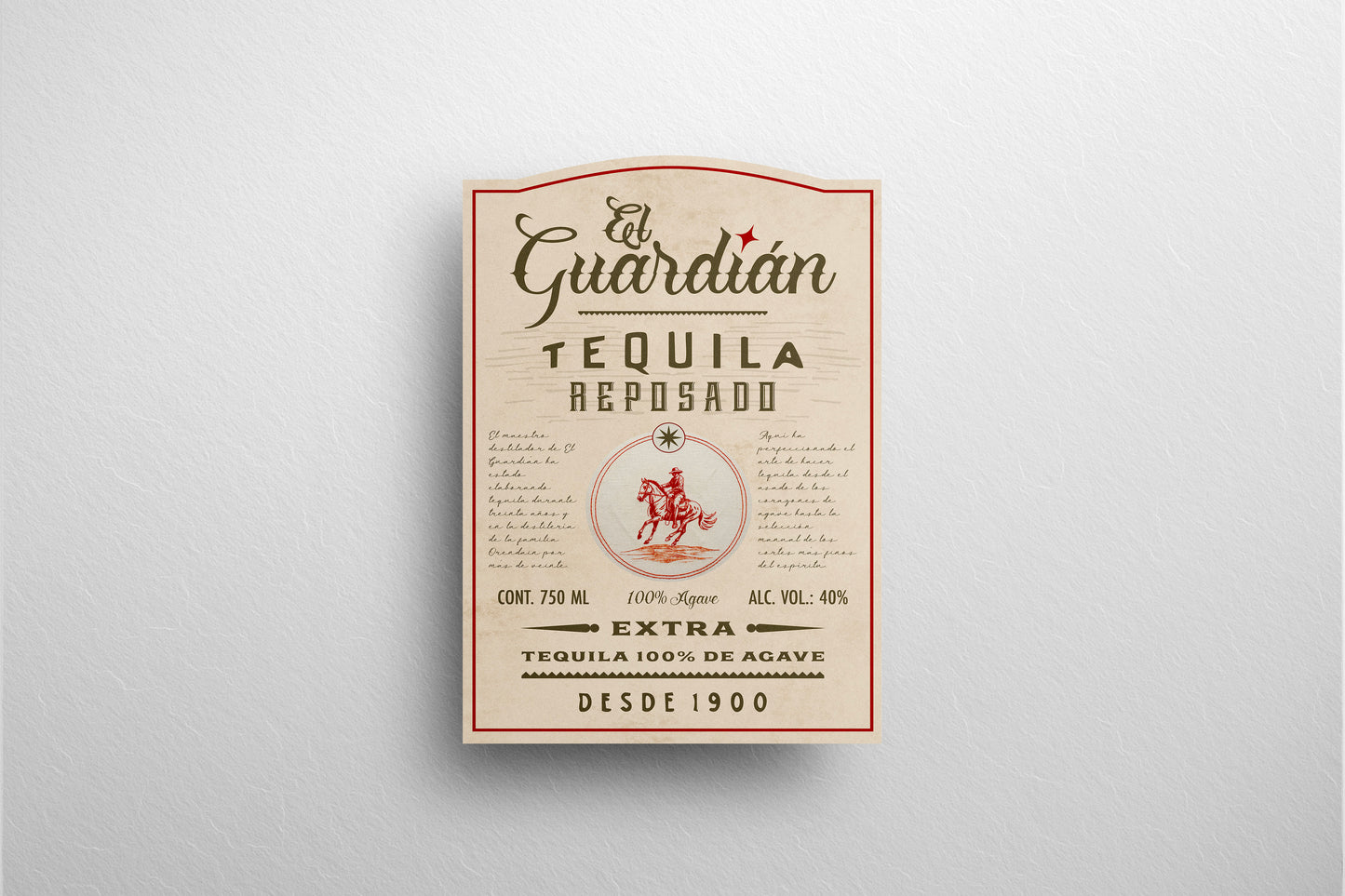 Packaging Beverage Tequila ElGuardián 22.6x35cm