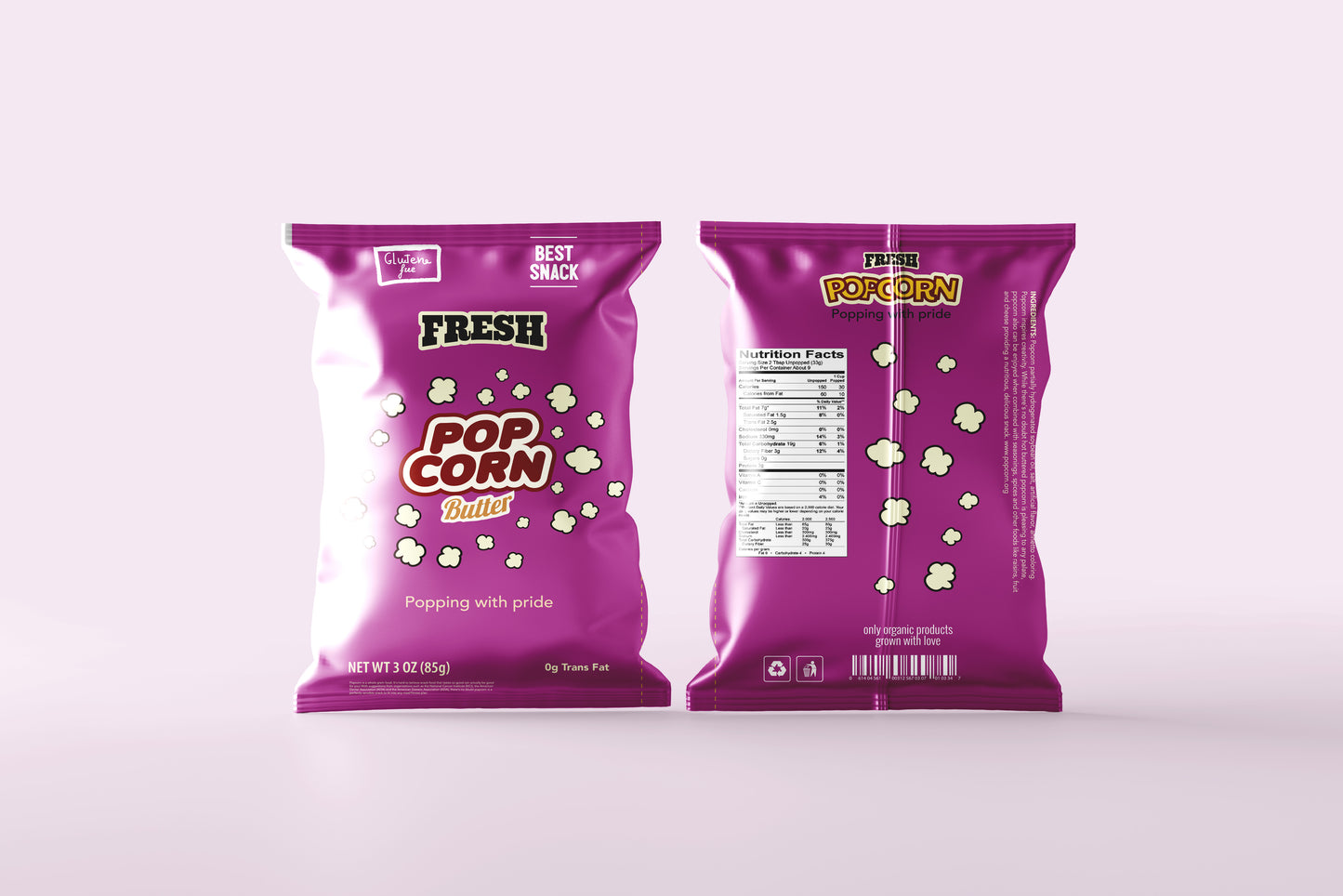 Packaging Food Popcorn Butter 29x25.5cm