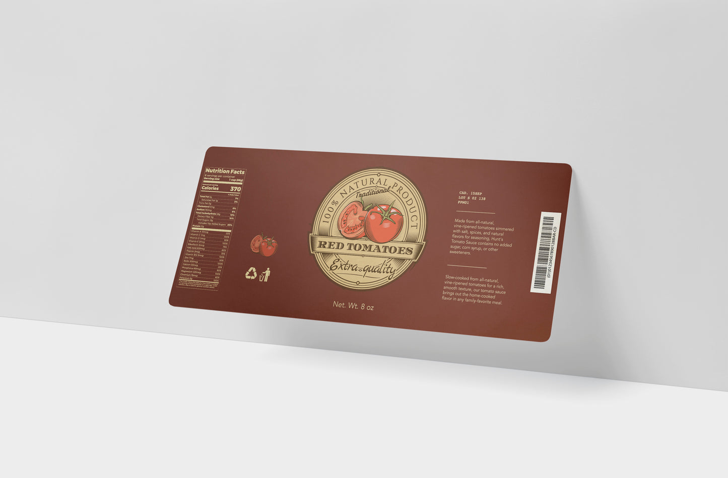 Packaging Food Red Tomatoes Can 27.9x10.6cm
