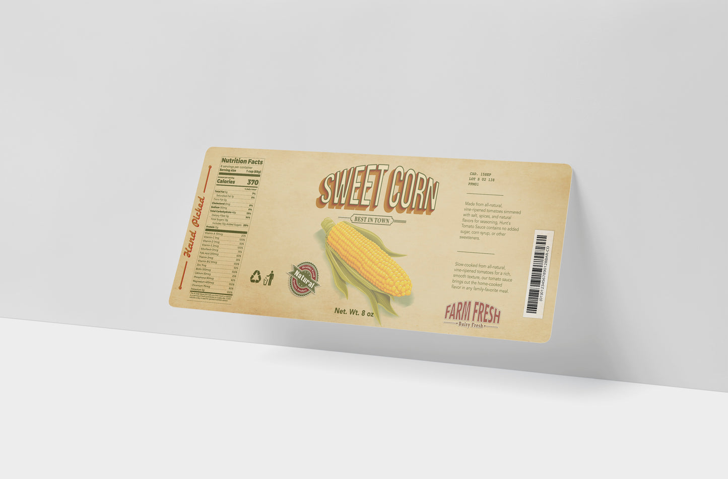 Packaging Food Sweet Corn Can 63.5x22.2cm