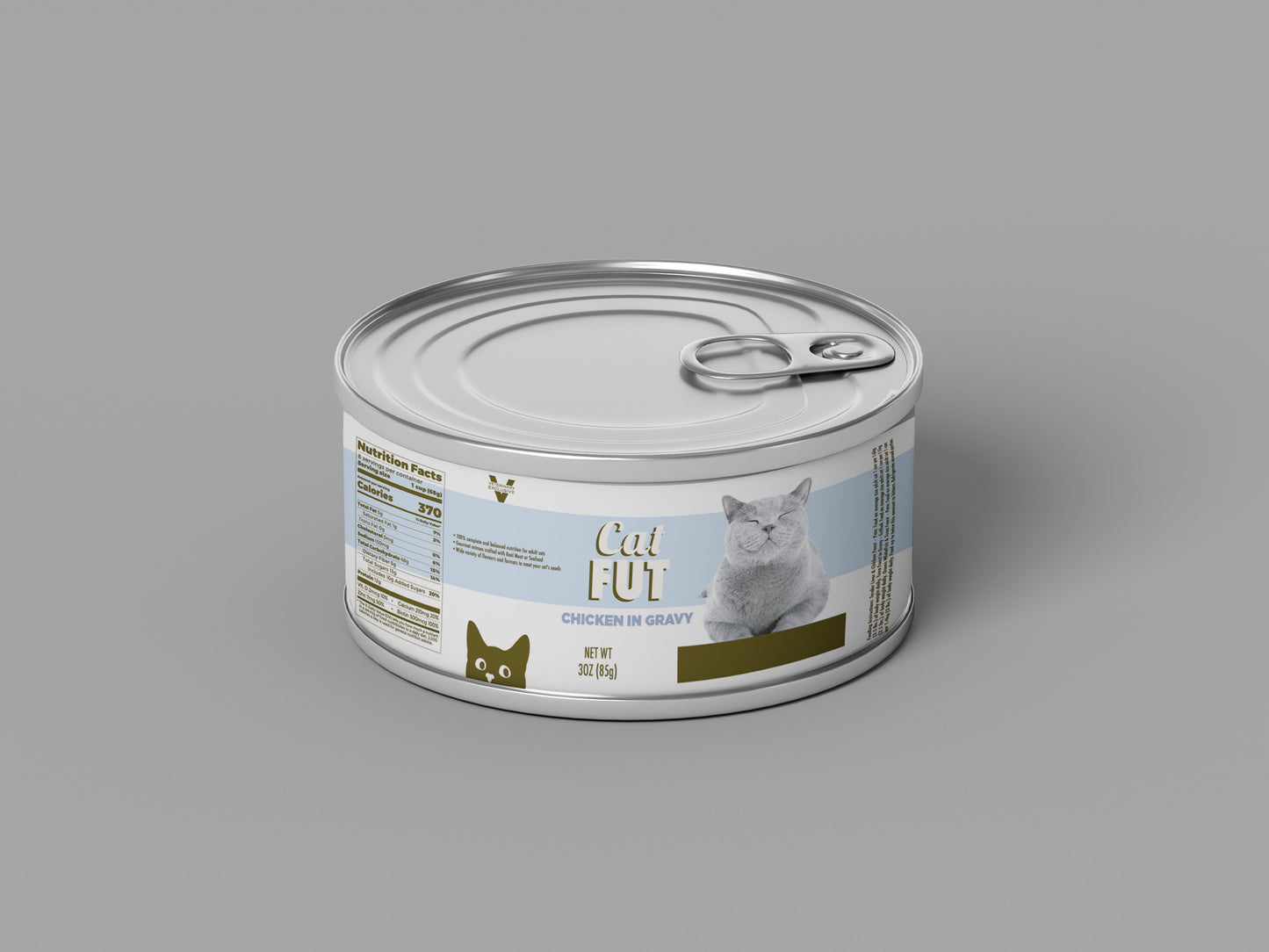 Packaging Pet Food Cat Fut Blue Can 12x4cm