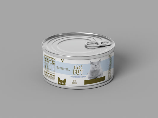 Packaging Pet Food Cat Fut Blue Can 12x4cm
