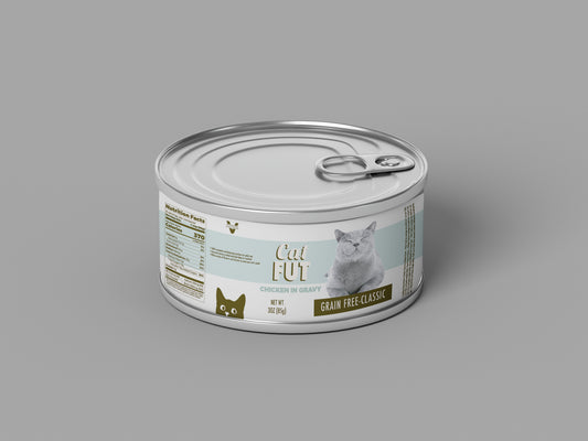 Packaging Pet Food Cat Fut Green Can 12x4cm