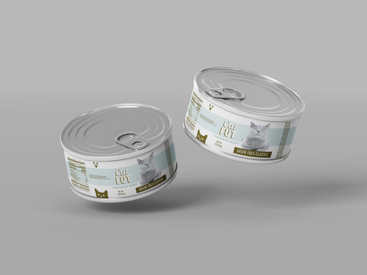 Packaging Pet Food Cat Fut Green Can 12x4cm
