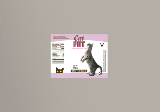 Packaging Pet Food Cat Fut Pink Rose 27.9x21.5cm