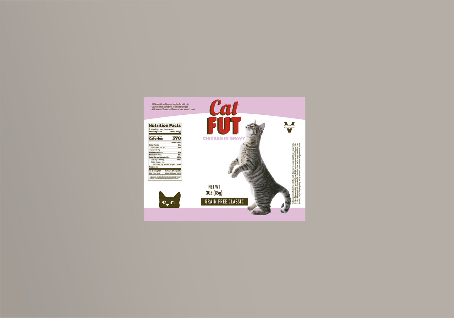 Packaging Pet Food Cat Fut Red Pink 27.9x21.5cm